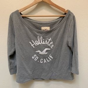 Hollister three-quarter length sleeve crop top